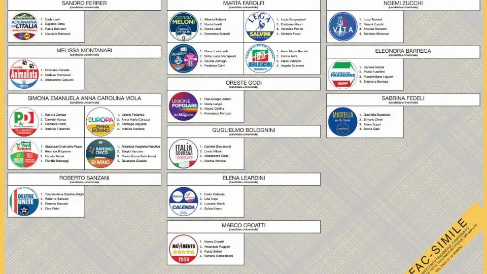 il fac simile della scheda del Senato
