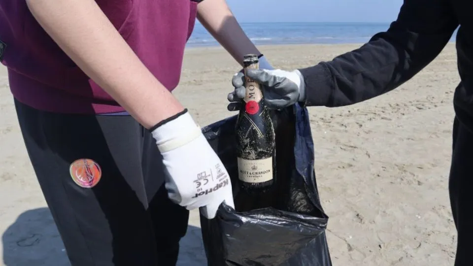 la raccolta in spiaggia