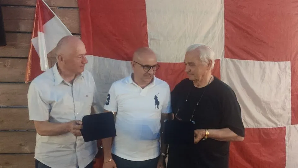 La consegna della targa al presidente del Rimini F.C., Alfredo Rota