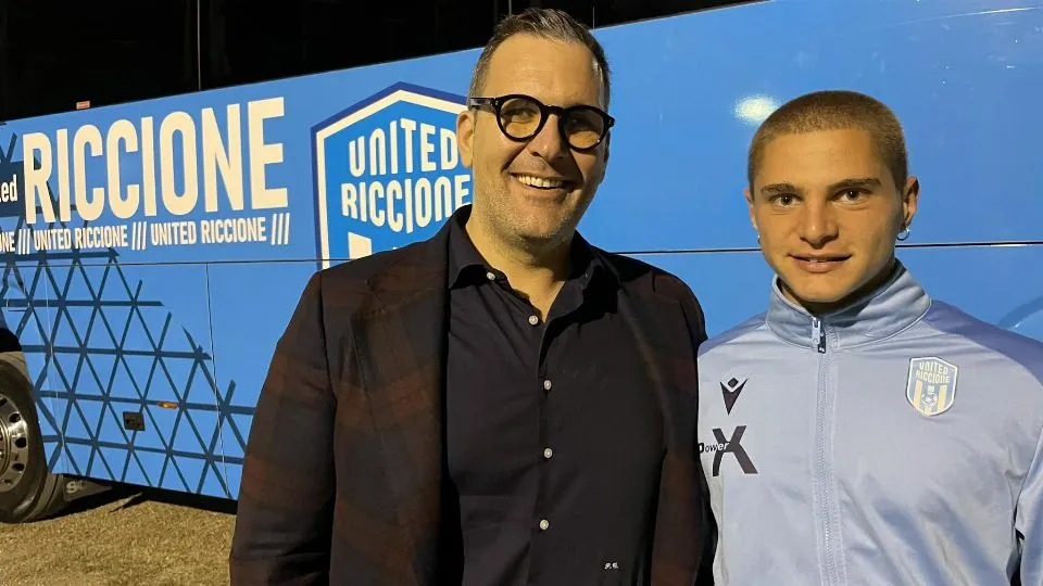 Il presidente dello United Riccione, Pasquale Cassese, insieme a Giovanni Pichierri

