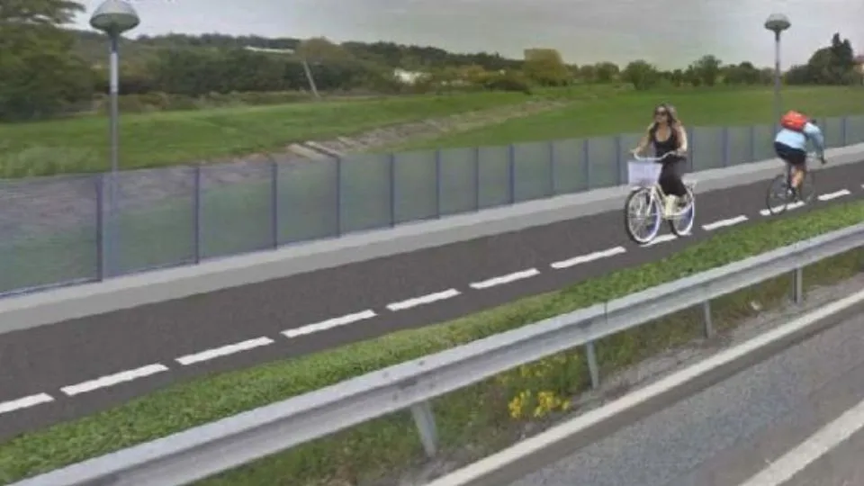 un rendering della ciclabile ausa
