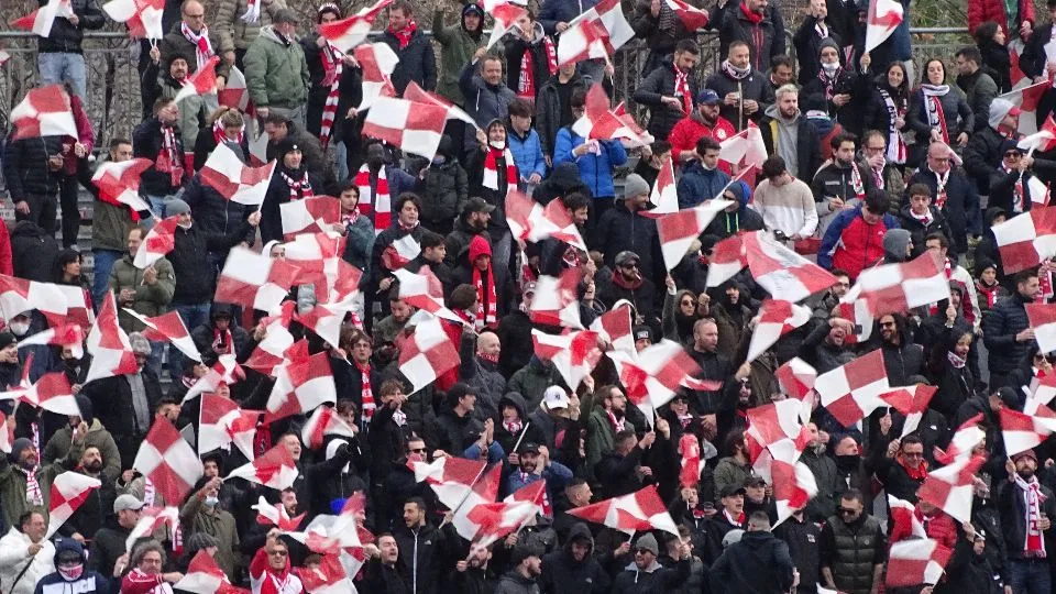 La coreografia della Curva Est durante Rimini-Ravenna del 28 novembre scorso