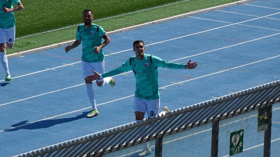 Federico Mencagli festeggia il gol dell’1-0