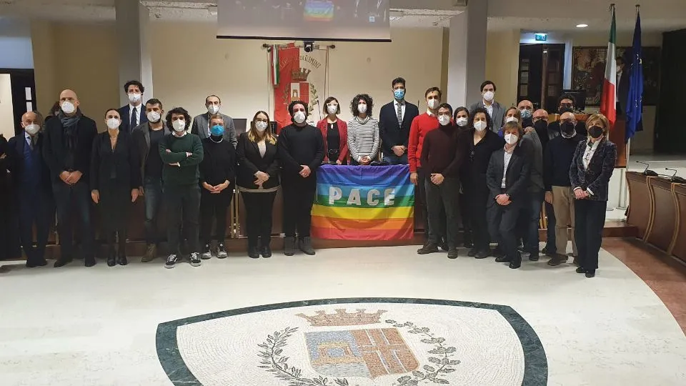 Foto di gruppo dei consiglieri presenti in aula  

