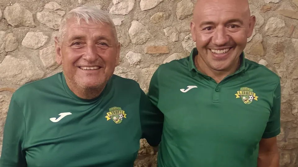 Il dirigente Molari con il tecnico Mancini