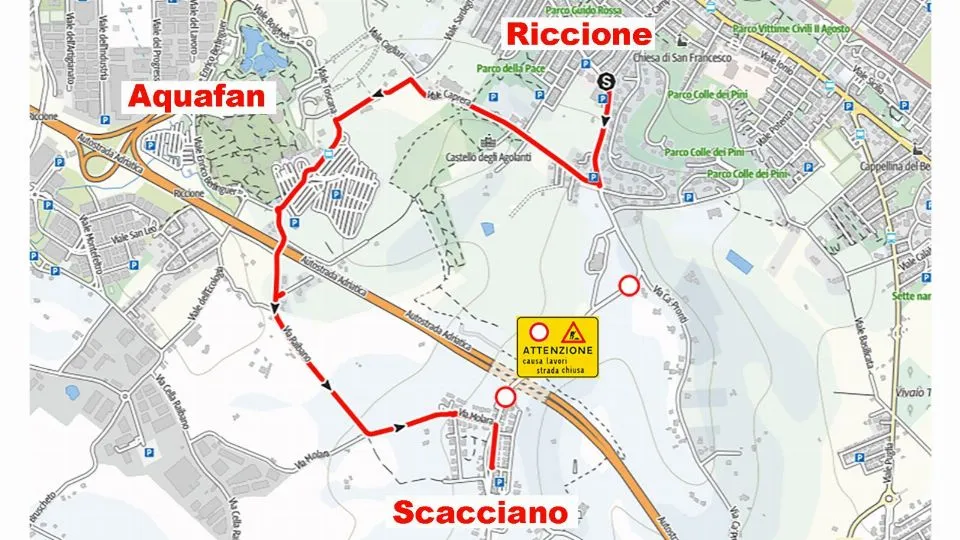 la cartina delle interruzioni