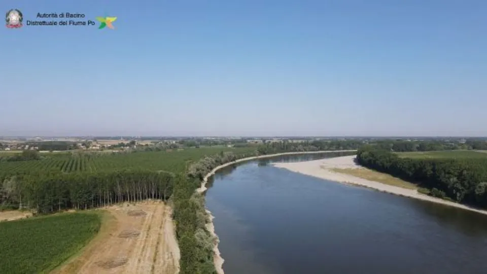 il fiume Po visto dall’alto
