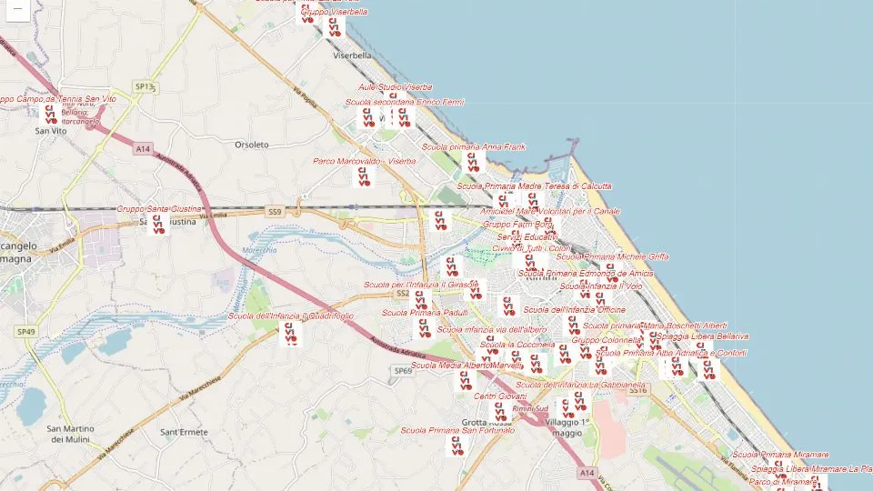 la mappa dei Ci.Vi.Vo di Rimini
