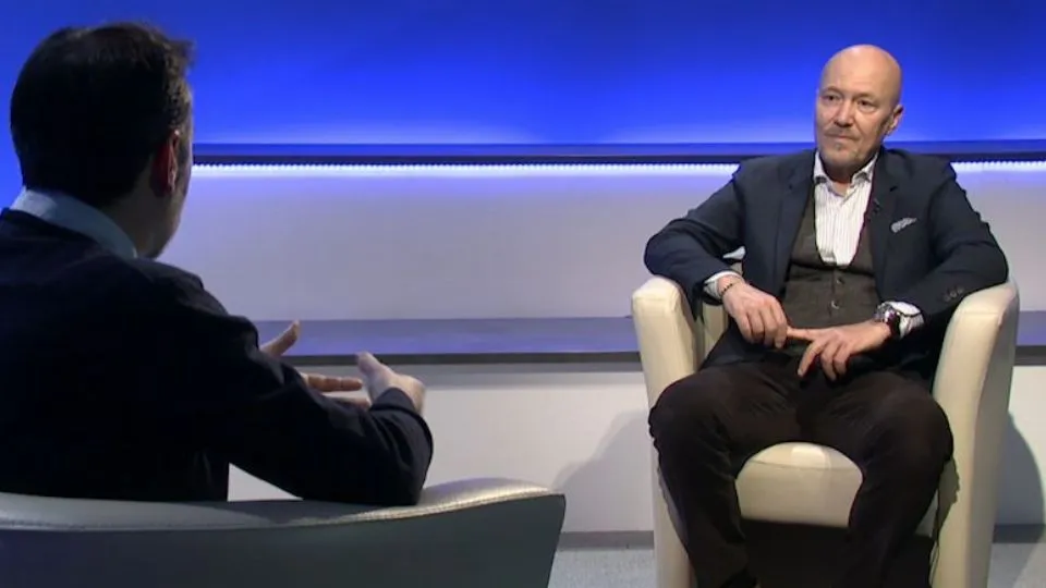 Corrado Peraboni nello studio di Icaro TV