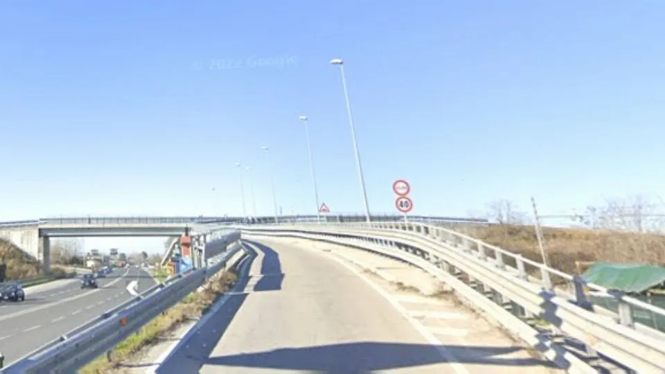 la rampa direzione Rimini-Santarcangelo