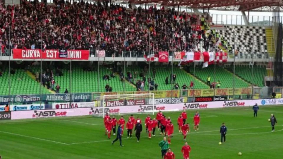I tifosi del Rimini al Manuzzi l’8 gennaio 2023