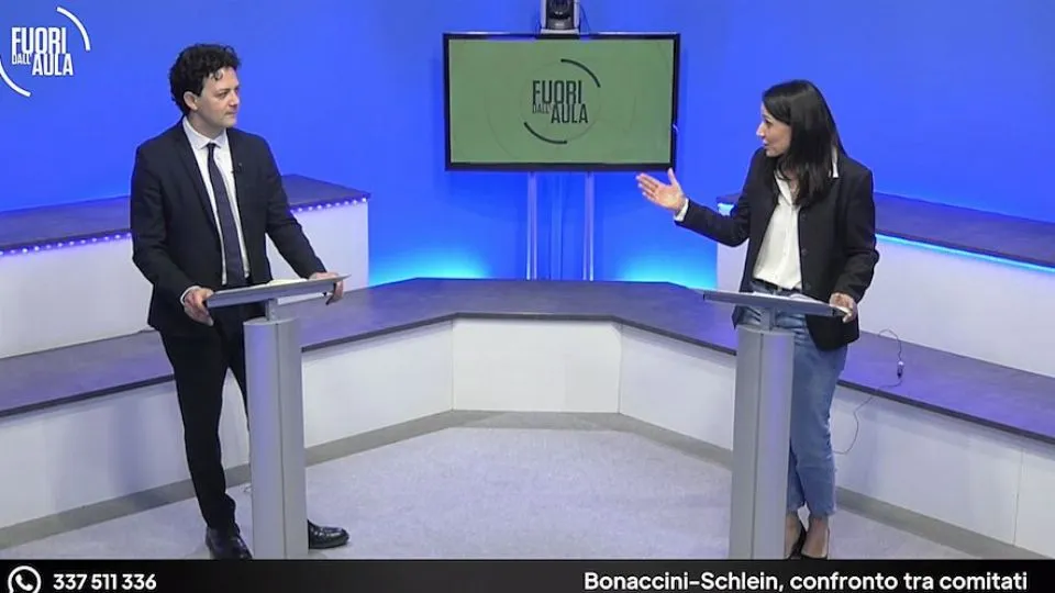 il confronto a Fuori dall’Aula tra Mattia Morolli e Chiara Angelini
