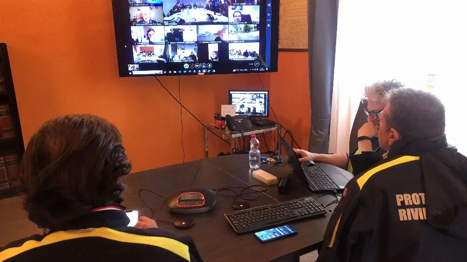 il sindaco di Coriano in videocollegameto