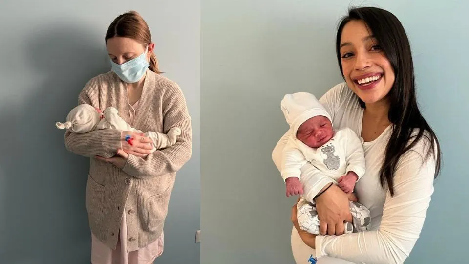 Tommaso e Matilde con le mamme
