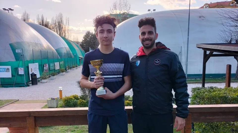 Andrea Bacchini con il maestro Giacomo Polidori