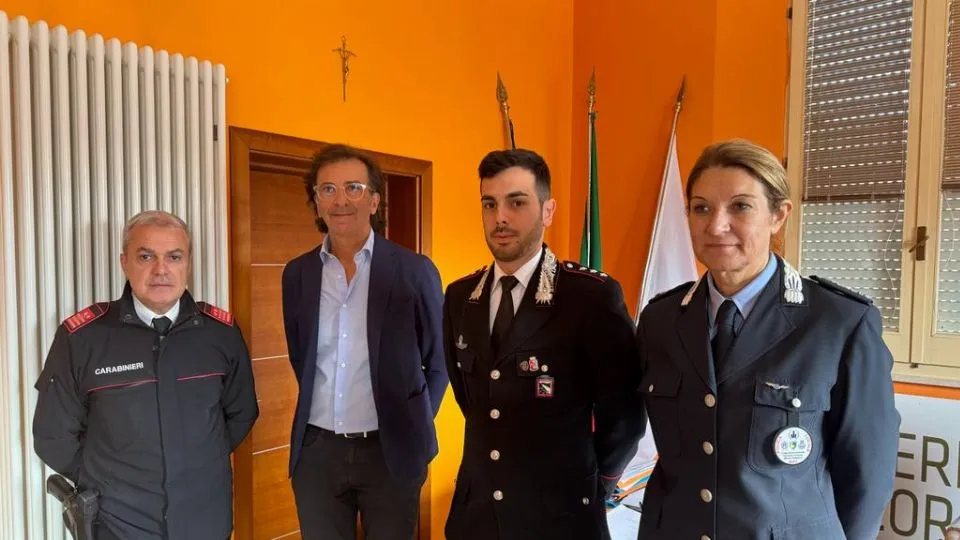 Il Sindaco Gianluca Ugolini con la Comandante della Polizia Intercomunale di Riccione Coriano e Misano, Isotta Macini, il Comandante della Compagnia Carabinieri di Riccione, Capitano Niccolò Rutigliano e il comandante della stazione Carabinieri di Cori