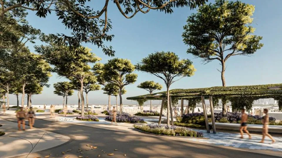 un rendering del tratto 7 del Parco del Mare