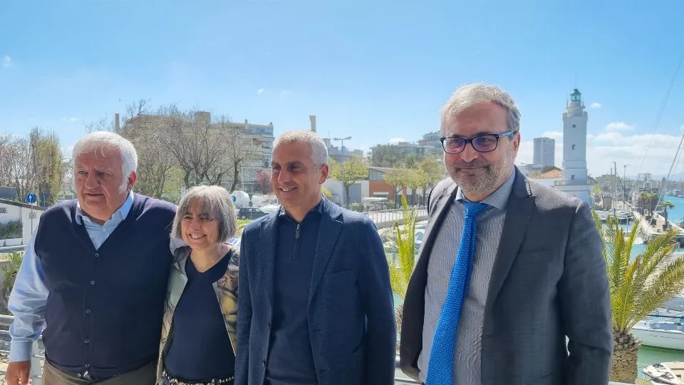 da sx: Santolini, pres. CNR, Montini, assessore ambiente Rimini, Sadegholvaad, sindaco, Rimini, Fabbri, pres fondazione ITL
