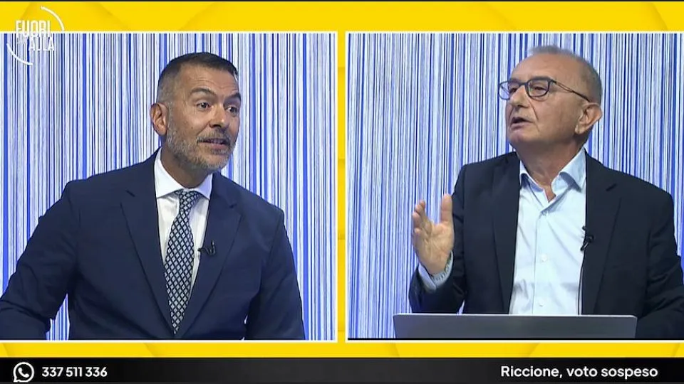 Fabrizio Pullè e Riziero Santi negli studi di Icaro TV
