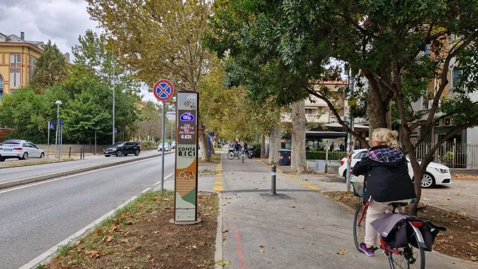 la ciclabile su via Flaminia