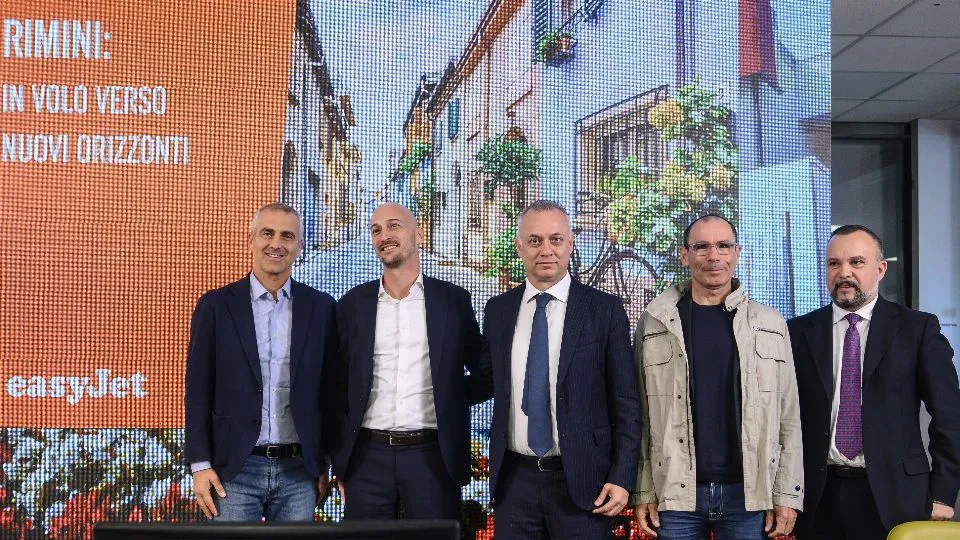 Aeroporto Fellini, la presentazioni voli 2025 Easyjet,
©Riccardo Gallini /GRPhoto