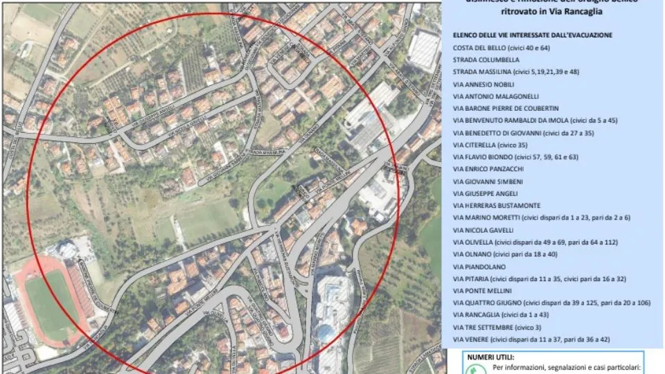 l’area da evacuare