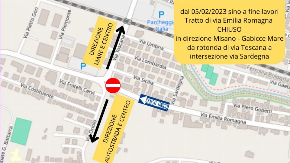 la zona interessata ai lavori
