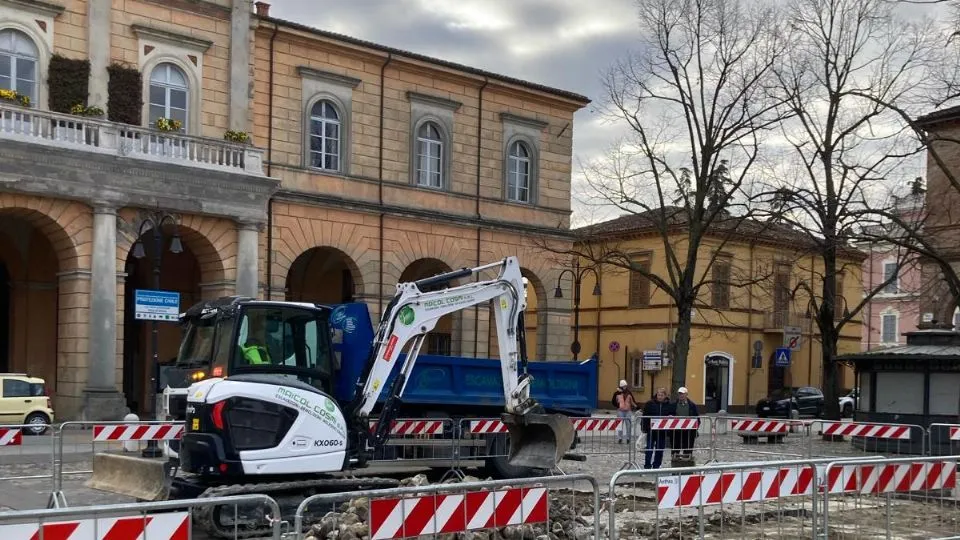 i lavori in piazza Ganganelli