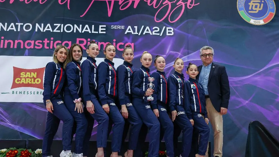 ASD San Marino during Rhythmic Gymnastics FGI Serie A1 2024 at PalaTricalle, Chieti, Italy on February 18, 2024 – Photo FCI / Fabrizio Carabelli