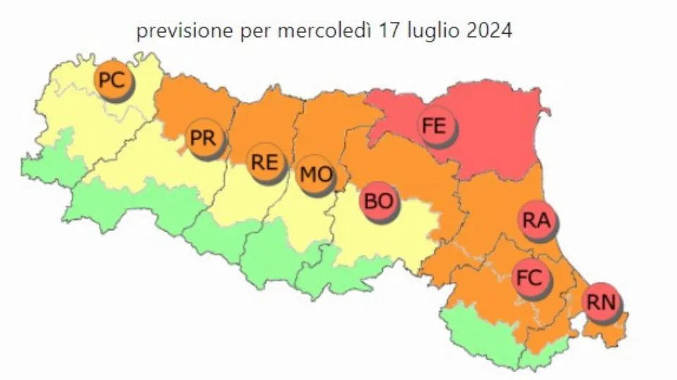 la previsioni di Arpae
