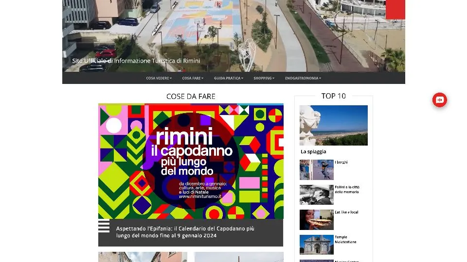 il sito di Rimini Turismo
