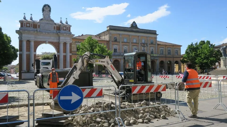 i lavori del 2020 in piazza Ganganelli