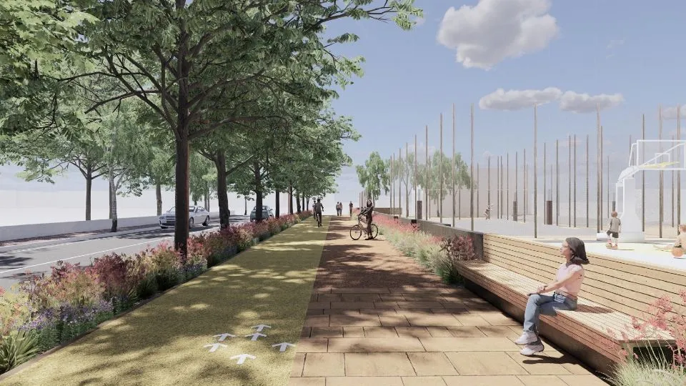 i rendering del lungomare sud a Riccione