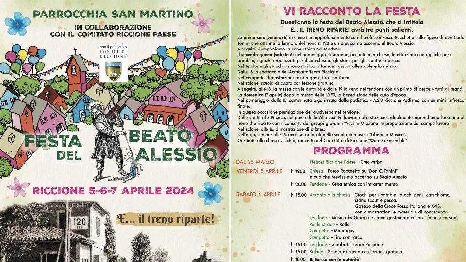 la locandina con il programma della festa