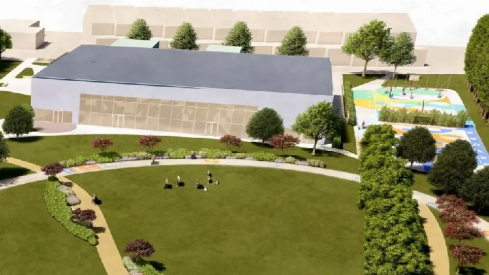 il progetto di piscina e parco