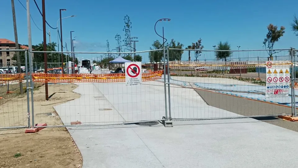 il cantiere per il parco del mare a Bellariva (2 luglio 2024)