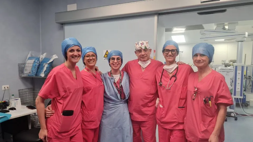 il professor Magalotti e la sua equipe