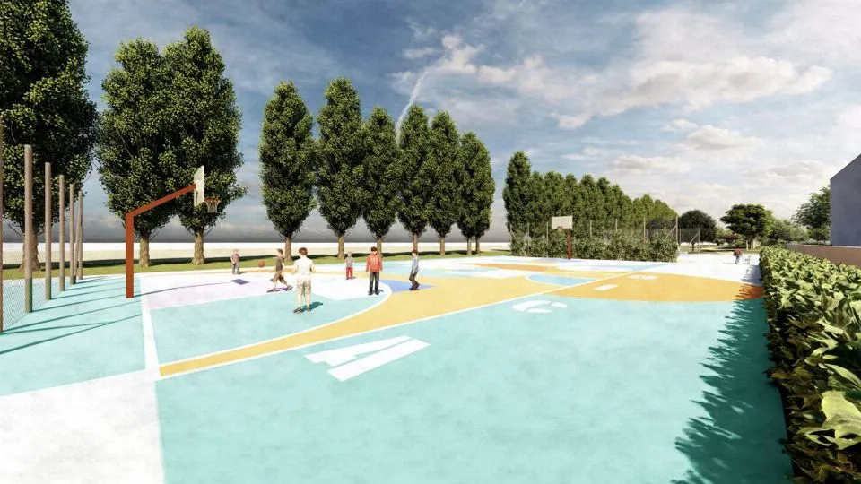 rendering del progetto parco don tonino bello
