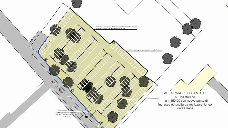 il parcheggio su viale Cirene