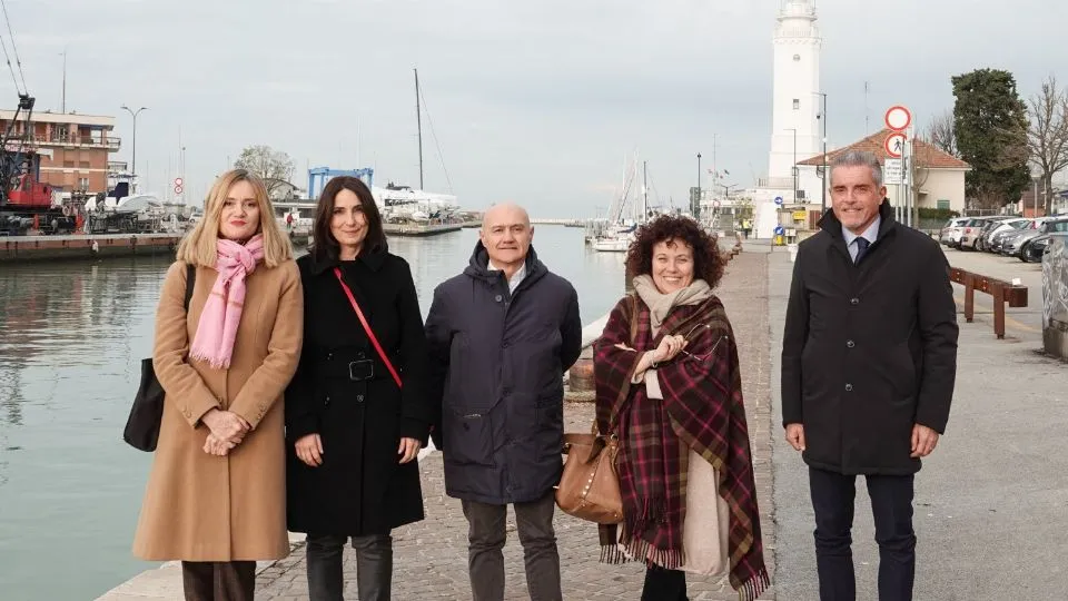 Da sinistra Giorgia Gianni, Claudia Vici (consigliera Federalberghi Rimini), Mirco Bagnari, Patrizia Rinaldis, Paolo Lucchi.