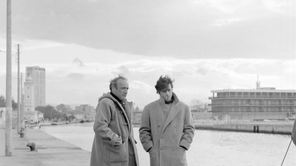 Zurlini e Delon a Rimini (archivio Minghini-Gambalunga)
