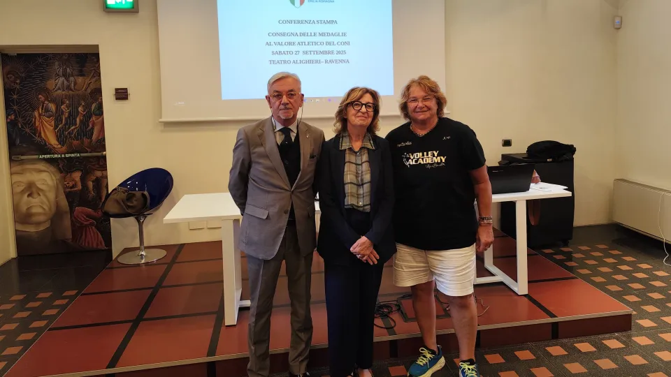 Andrea Dondi, Mirella Falconi Mazzotti e Manuela Benelli alla conferenza stampa