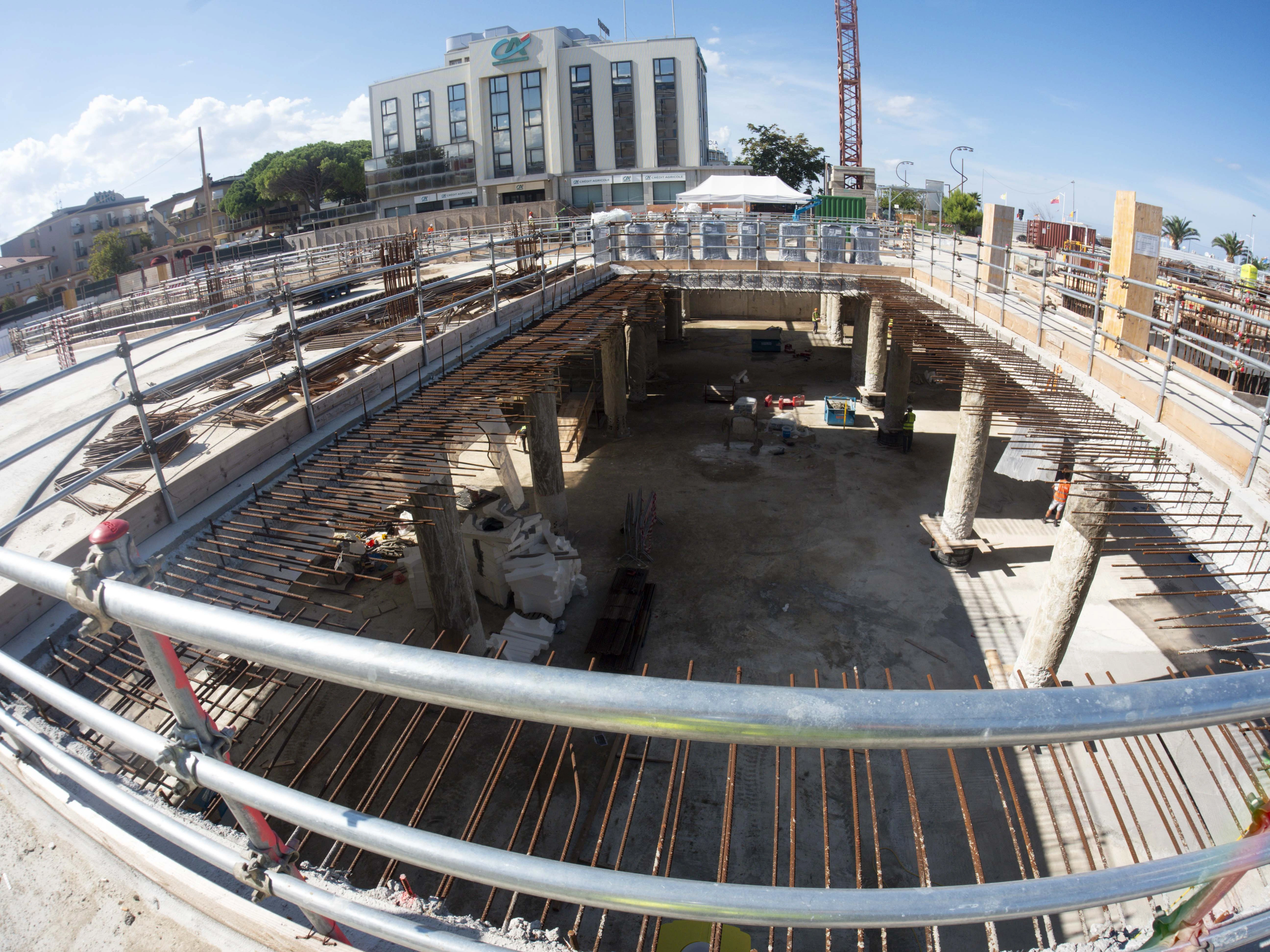 il cantiere per il parcheggio di piazza Marvelli