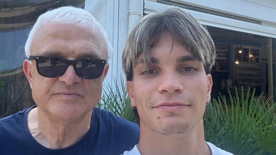 Davide Bolognesi insieme al presidente della Sampierana, Oberdan Melini