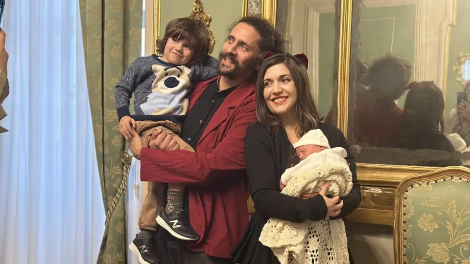 Eleonora con marito e figli