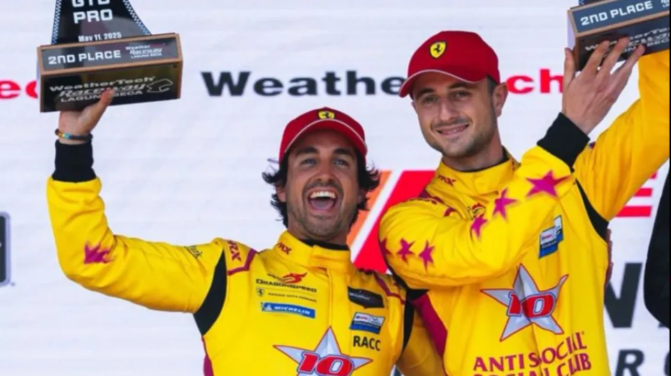 Giacomo Altoè sul podio a Laguna Seca