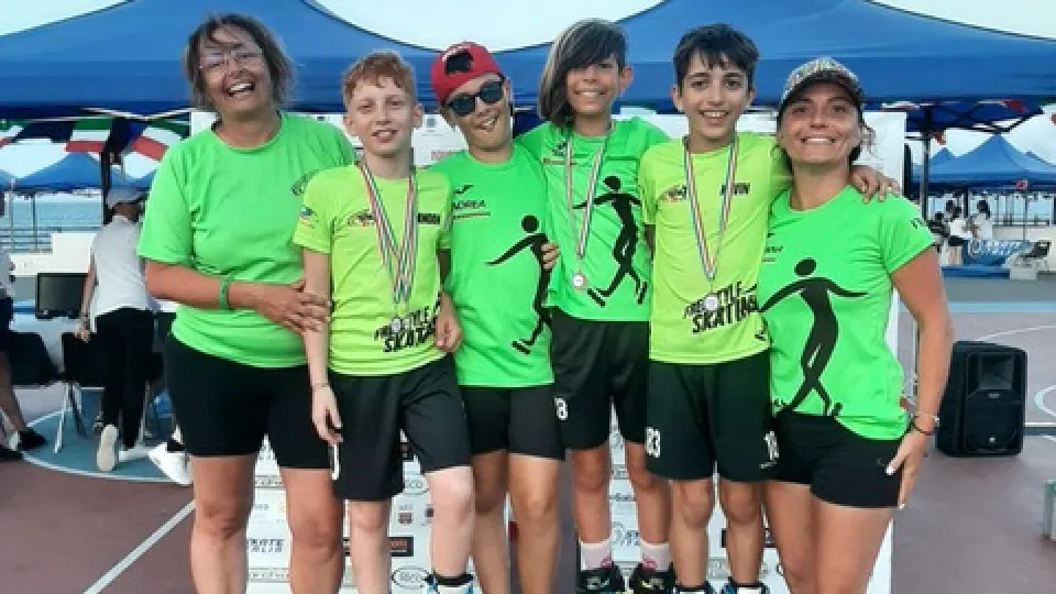 Gli atleti del Pattinaggio Riccione, sezione inline freestyle, a Catania