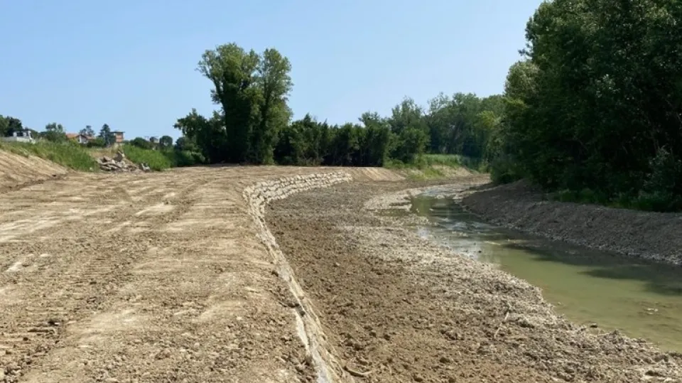 i lavori sul torrente Conca