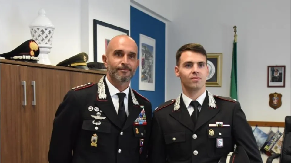 Il Comandante Rugge con il nuovo comandante Moscariello