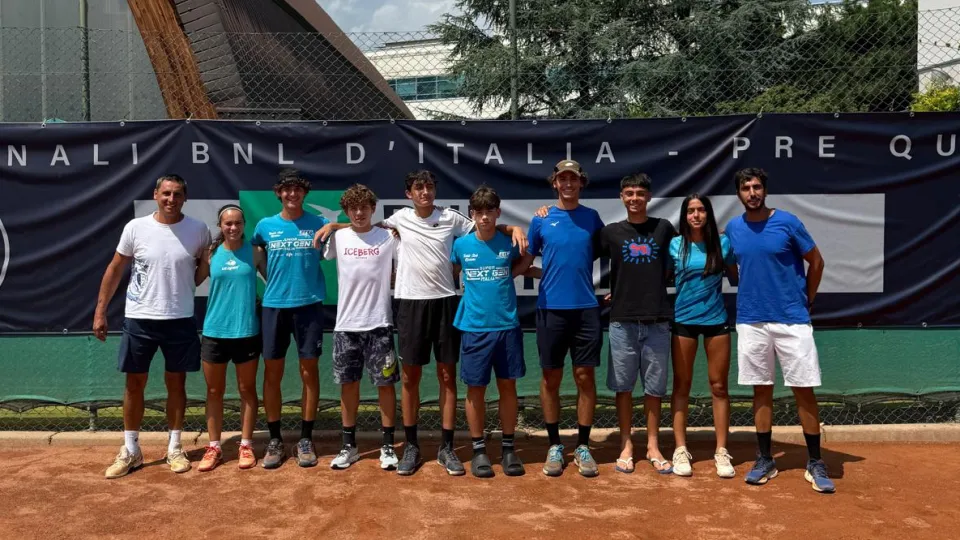 Il gruppo del TC Riccione alle prequalificazioni Bnl di Trento